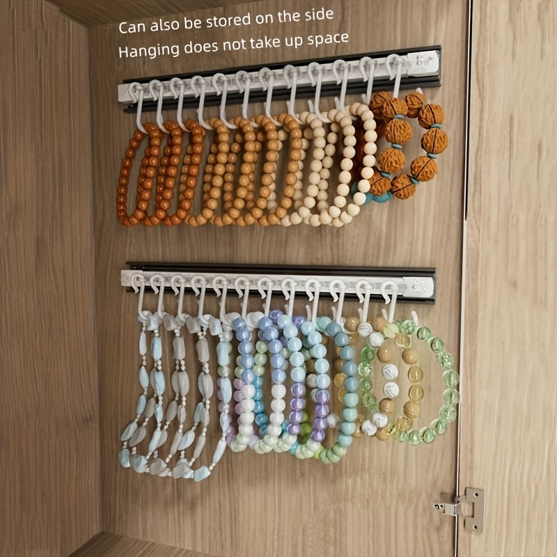 Portable Jewelry Storage Rack, Portable Pants Hanger, Portable Necklace, Bracelet, Earring Holder, Space-Saving Storage Solution, Made of Plastic