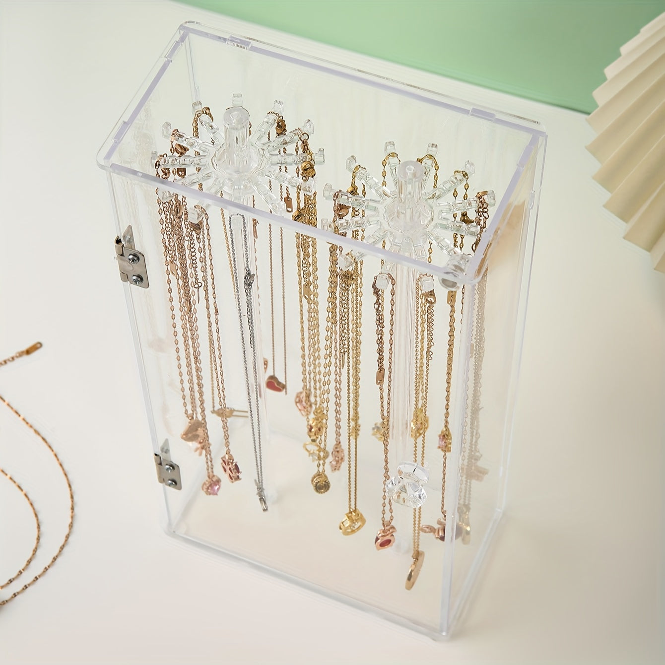 Large Capacity Acrylic Jewelry Organizer Box for Necklaces, Bracelets & Pendants - Transparent Plastic Display Case with Multiple Compartments, Elegant Home Decor Accessory, Home Accessory Organizer | Elegant Display | Visible Compartments, Jewelry