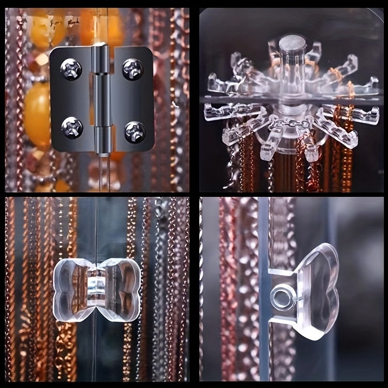 Dustproof Clear Acrylic Jewelry Organizer - Rotating Necklace Display Stand for Necklaces, Bracelets & Watches, Transparent Acrylic Jewelry Rack with Multiple Hooks, Ideal for Birthdays and Gifts, Jewelry Display Rack|Modern Jewelry Holder|Durable Acrylic