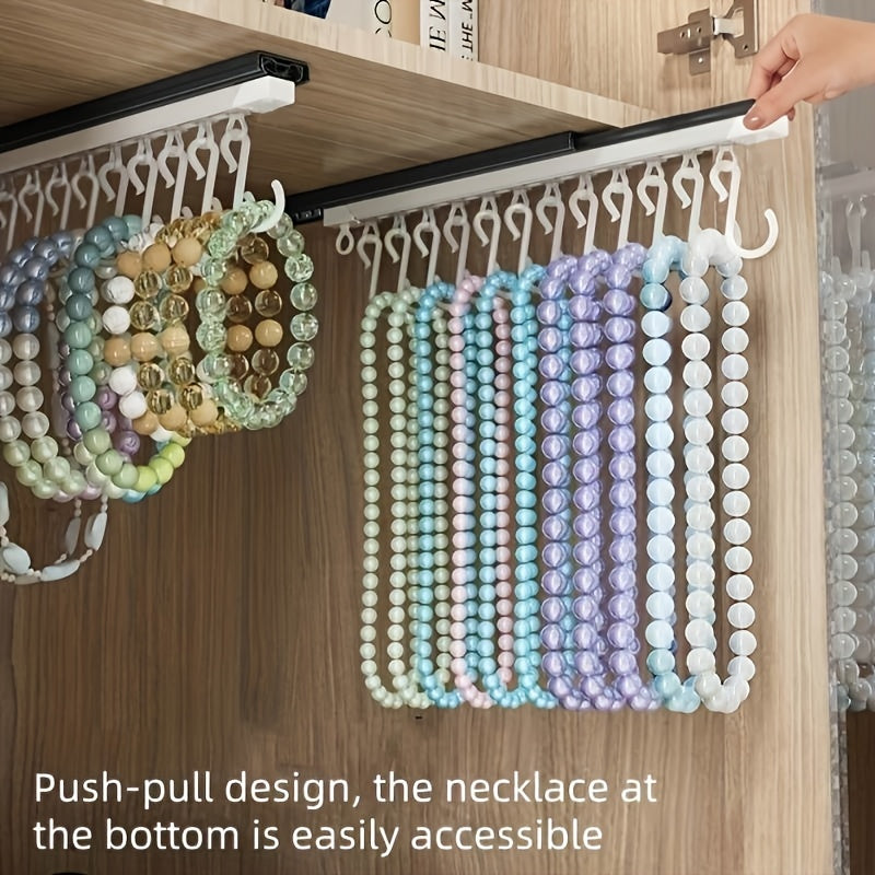 Portable Jewelry Storage Rack, Portable Pants Hanger, Portable Necklace, Bracelet, Earring Holder, Space-Saving Storage Solution, Made of Plastic