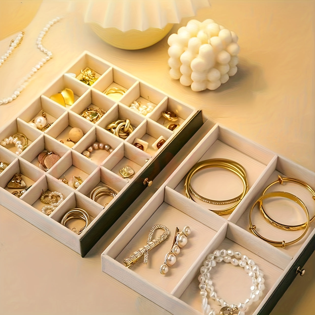 Luxurious Jewelry Organizer Box with Lock - Large Capacity Multi-Layer Display Case for Necklaces, Earrings Bracelets & Watches in Faux Leather Finish. Ideal Gift or Home/Salon Storage Solution, Jewelry Boxes