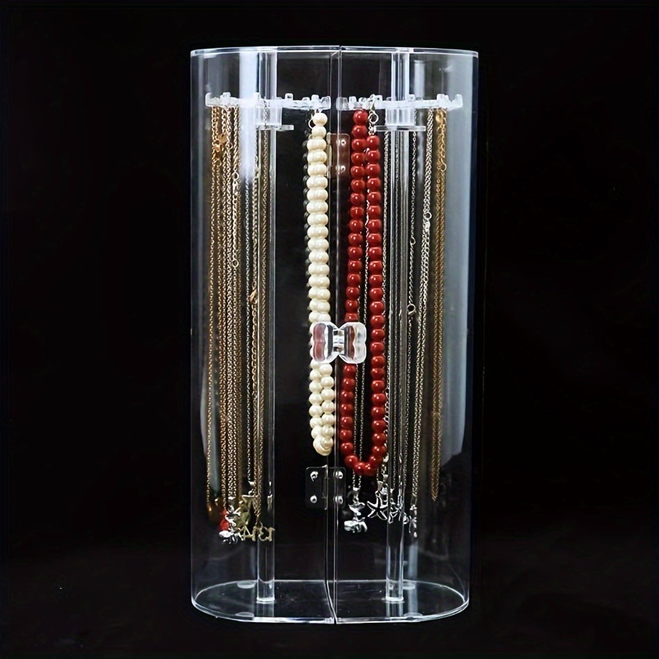 Transparent Necklace, Bracelet, and Earring Display Stand - Dustproof Jewelry Organizer Box for Necklaces, Bracelets, and Earrings. Perfect Storage Solution for Thanksgiving, Father's Day, or Christmas Gifts for Loved Ones