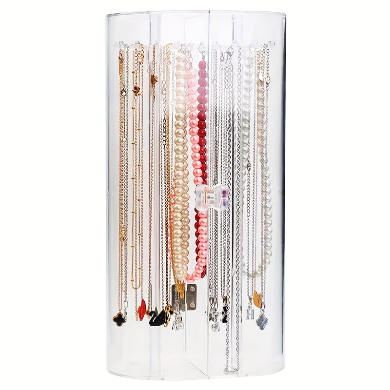 Transparent Necklace, Bracelet, and Earring Display Stand - Dustproof Jewelry Organizer Box for Necklaces, Bracelets, and Earrings. Perfect Storage Solution for Thanksgiving, Father's Day, or Christmas Gifts for Loved Ones