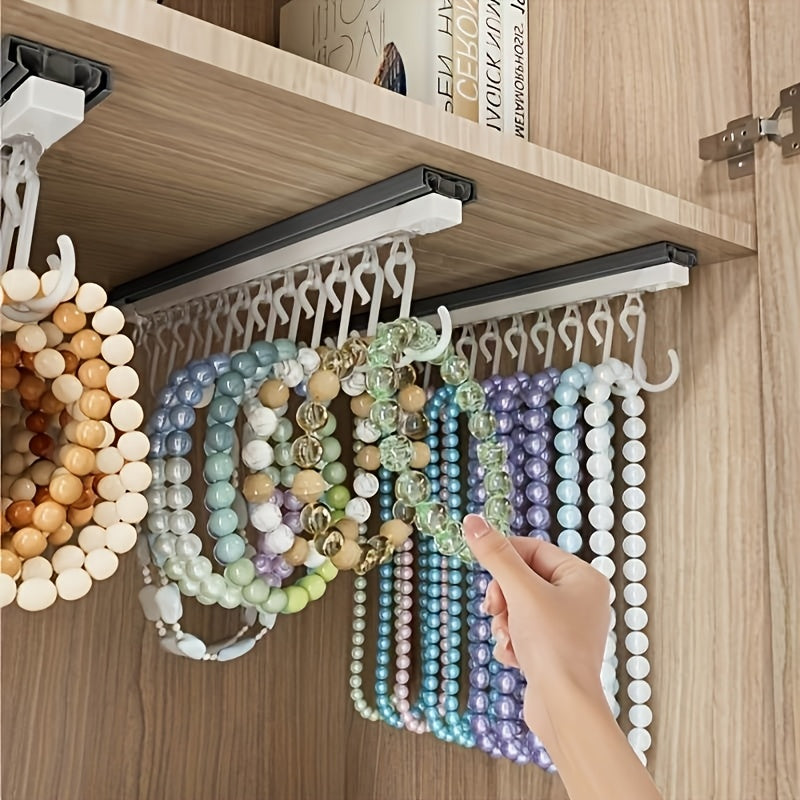 Portable Jewelry Storage Rack, Portable Pants Hanger, Portable Necklace, Bracelet, Earring Holder, Space-Saving Storage Solution, Made of Plastic