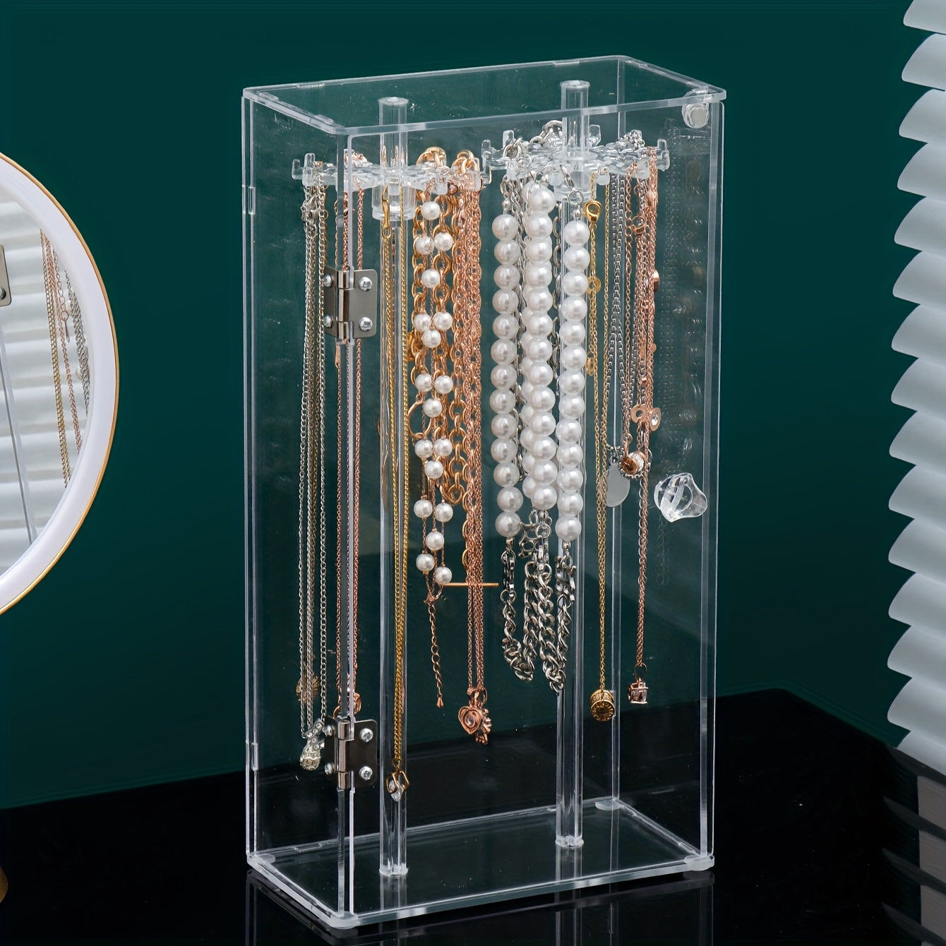 Large Capacity Acrylic Jewelry Organizer Box for Necklaces, Bracelets & Pendants - Transparent Plastic Display Case with Multiple Compartments, Elegant Home Decor Accessory, Home Accessory Organizer | Elegant Display | Visible Compartments, Jewelry