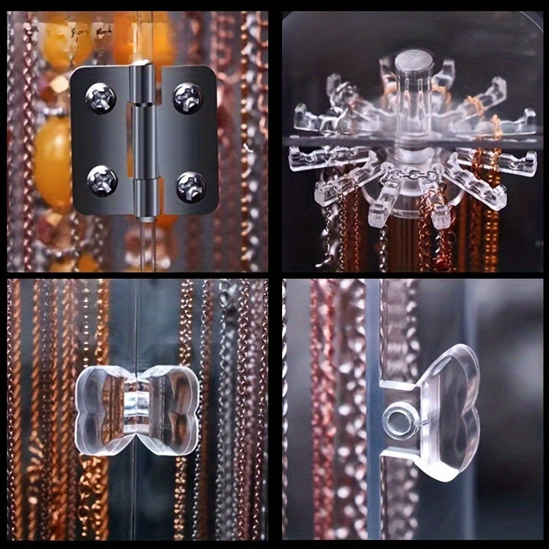 Transparent Necklace, Bracelet, and Earring Display Stand - Dustproof Jewelry Organizer Box for Necklaces, Bracelets, and Earrings. Perfect Storage Solution for Thanksgiving, Father's Day, or Christmas Gifts for Loved Ones