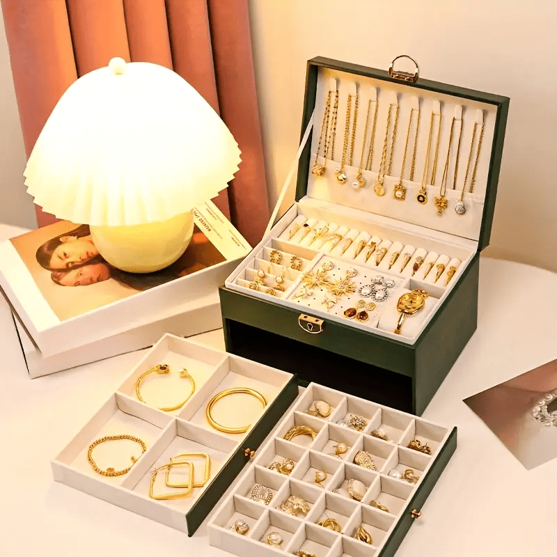 Luxury European Jewelry Box - Large Capacity Organizer with Soft Interior Lining, Elegant White Exterior - Wedding, Anniversary, Birthday Gift for Women - Jewelry Storage Case for Home or Travel - No Assembly Required, Sophisticated Design, Highquality