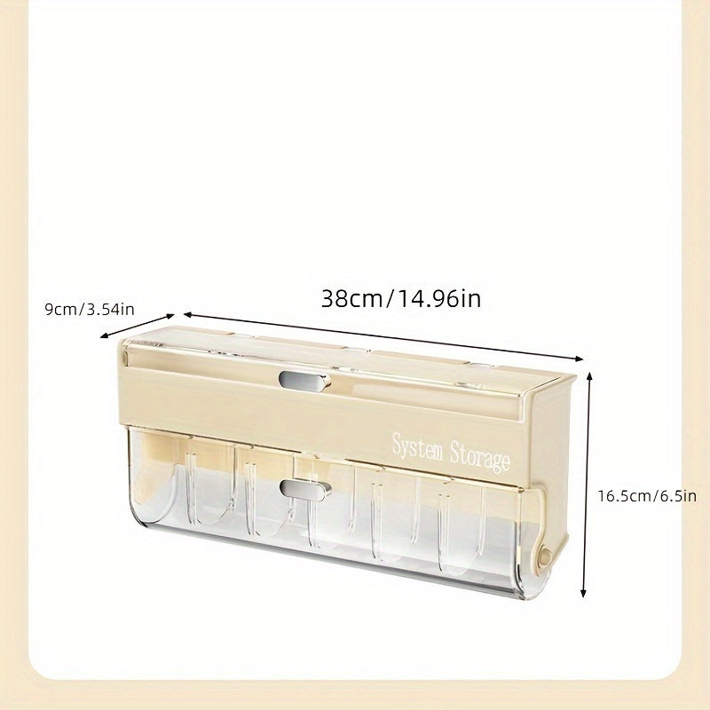 Fashionable Beige Hair Accessory Storage Box - Multi-layer Dustproof and Waterproof Storage Box, Suitable for Jewelry, Headbands, Clips, etc. - Wall-mounted, No Drilling Required, Jewelry Box, Jewelry Boxes