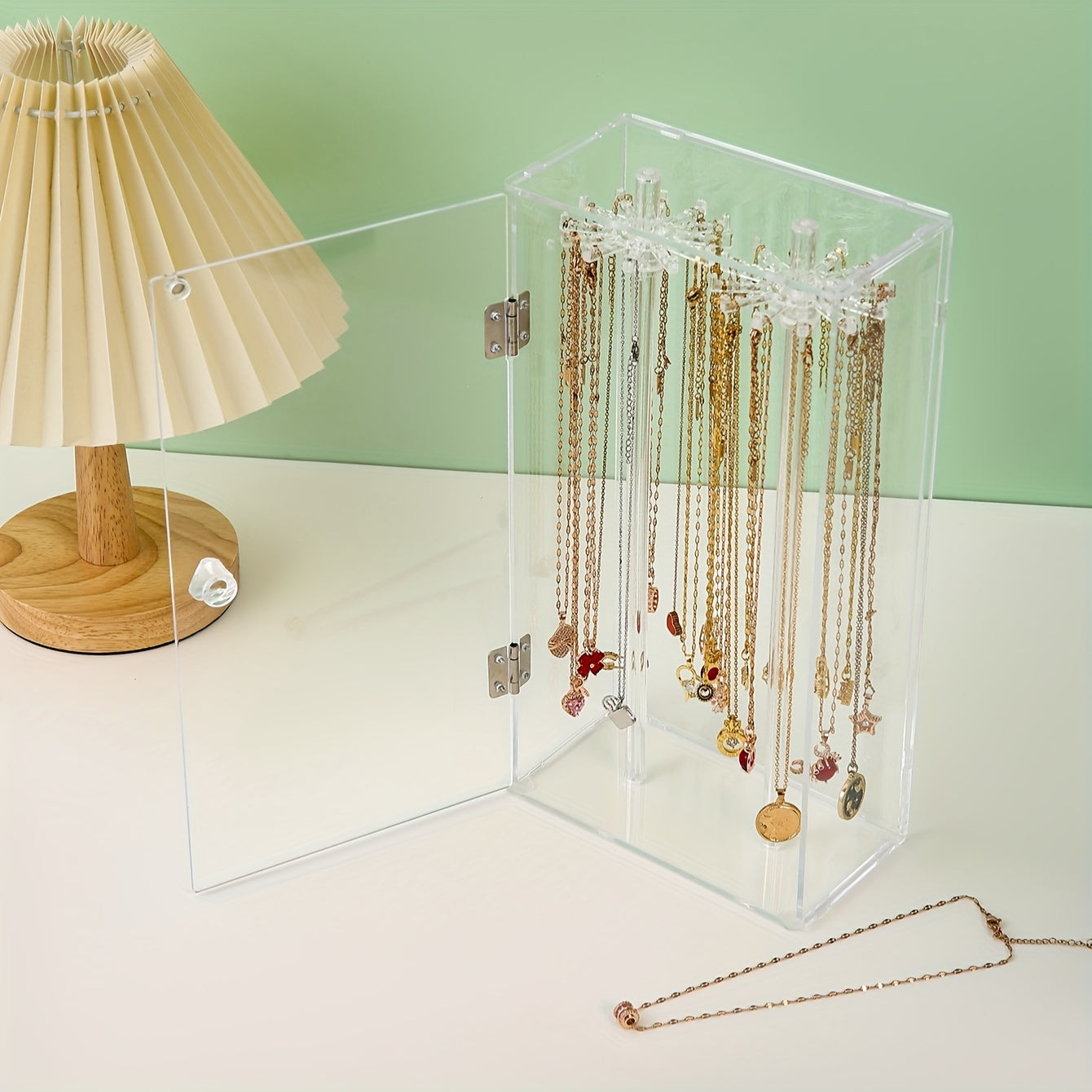 Large Capacity Acrylic Jewelry Organizer Box for Necklaces, Bracelets & Pendants - Transparent Plastic Display Case with Multiple Compartments, Elegant Home Decor Accessory, Home Accessory Organizer | Elegant Display | Visible Compartments, Jewelry