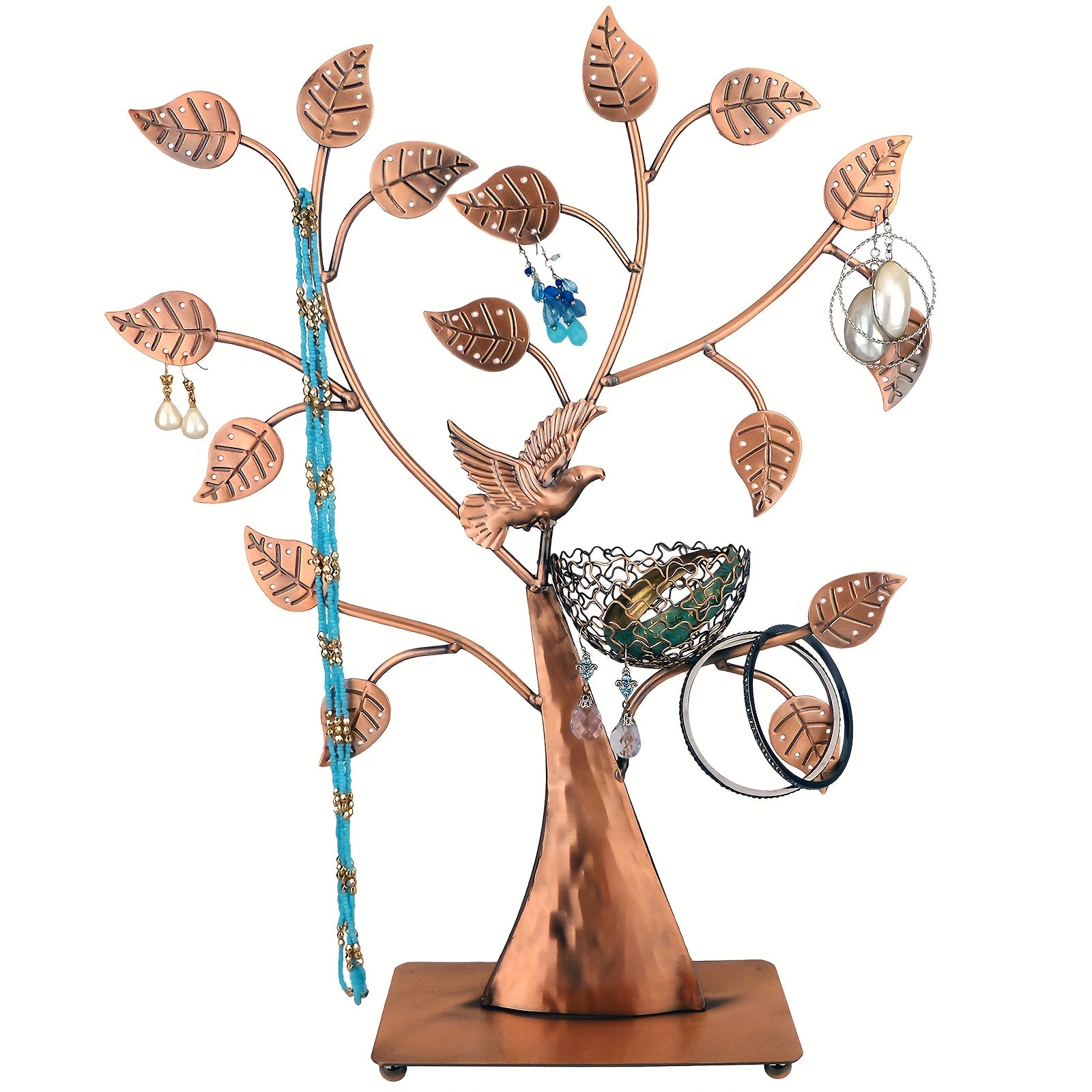 DIY Jewelry Tree Bird Nest Earrings Holder, Bracelets/Necklace Organizer Stand, Decorative Jewelry Display for Rings, Watches, and Accessories, Vintage Jewelry Stand, Elegant Jewelry Storage Solution, Bird Theme Jewelry Rack, Sturdy and Stable Jewelry