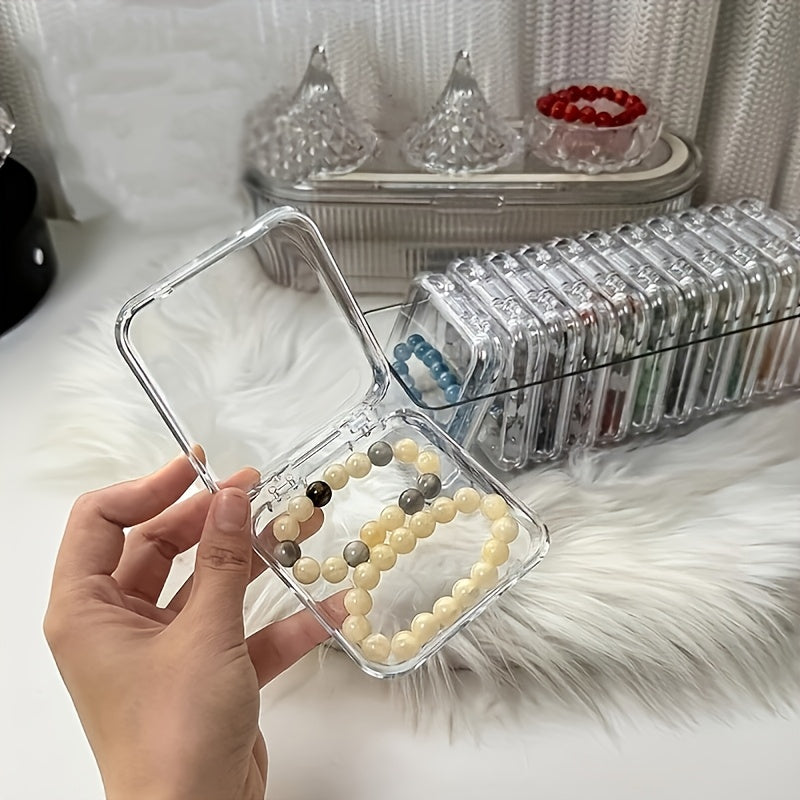 [14pcs Jewelry Storage Box] 14pcs Elegant Transparent Plastic Jewelry Storage Box Set | Perfect for Bracelets, Necklaces, Earrings, and Rings – Ideal for Vanity Organization, a Great Gift Idea, Jewelry Organizers