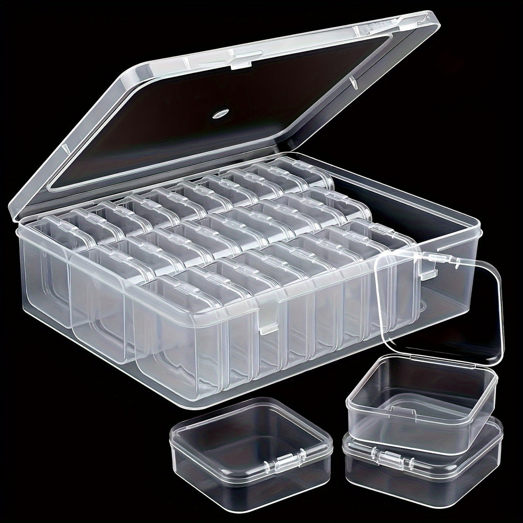 31pcs Classic Style Clear Plastic Storage Boxes with Removable Trays, Durable Tabletop Organizer for Beads, Jewelry, Crafts, Multipurpose Snap Closure Containers, with Ideal Home Organization Gift, Jewelry Boxes, Jewelry Boxes