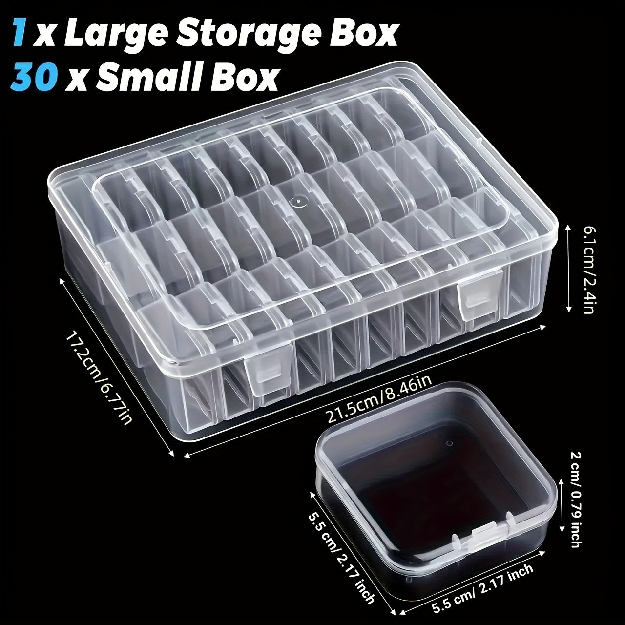 31pcs Classic Style Clear Plastic Storage Boxes with Removable Trays, Durable Tabletop Organizer for Beads, Jewelry, Crafts, Multipurpose Snap Closure Containers, with Ideal Home Organization Gift, Jewelry Boxes, Jewelry Boxes
