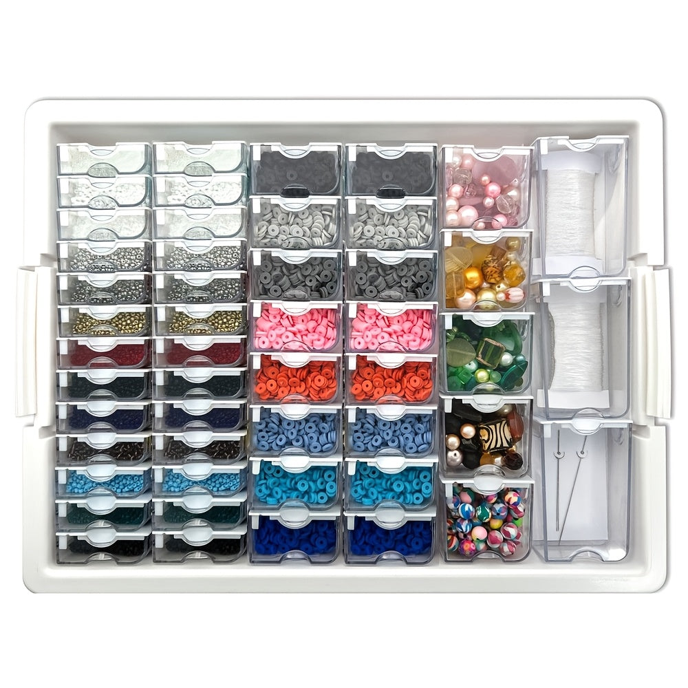 42/50/78 Grid Jewelry Storage Set - Detachable, Stackable, And Portable Plastic Storage Containers, Suitable for Nail Art, Painting, And Jewelry Crafting Organization.
