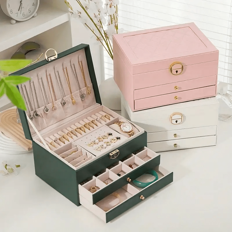 Luxury European Jewelry Box - Large Capacity Organizer with Soft Interior Lining, Elegant White Exterior - Wedding, Anniversary, Birthday Gift for Women - Jewelry Storage Case for Home or Travel - No Assembly Required, Sophisticated Design, Highquality