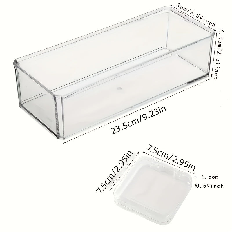 [14pcs Jewelry Storage Box] 14pcs Elegant Transparent Plastic Jewelry Storage Box Set | Perfect for Bracelets, Necklaces, Earrings, and Rings – Ideal for Vanity Organization, a Great Gift Idea, Jewelry Organizers