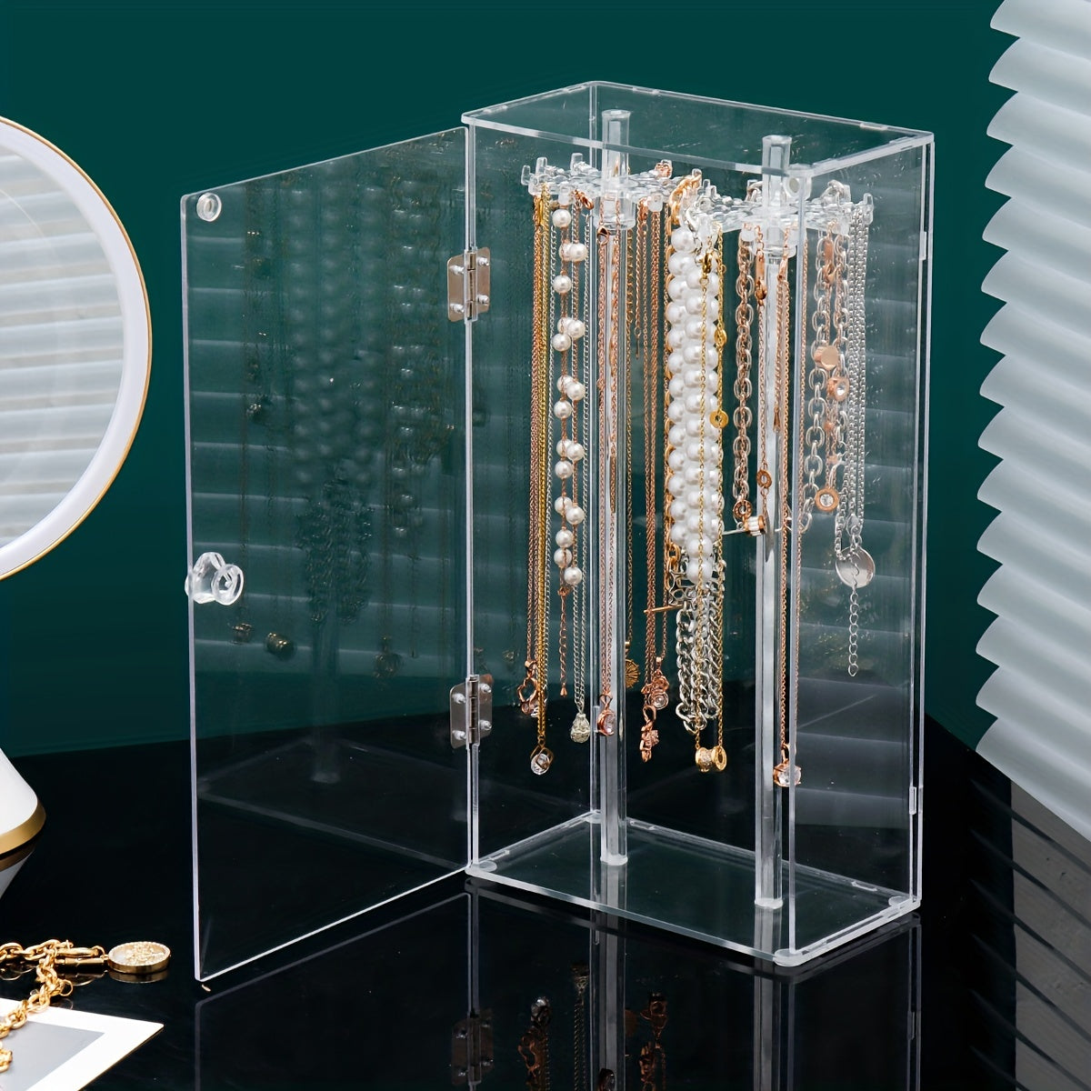Large Capacity Acrylic Jewelry Organizer Box for Necklaces, Bracelets & Pendants - Transparent Plastic Display Case with Multiple Compartments, Elegant Home Decor Accessory, Home Accessory Organizer | Elegant Display | Visible Compartments, Jewelry