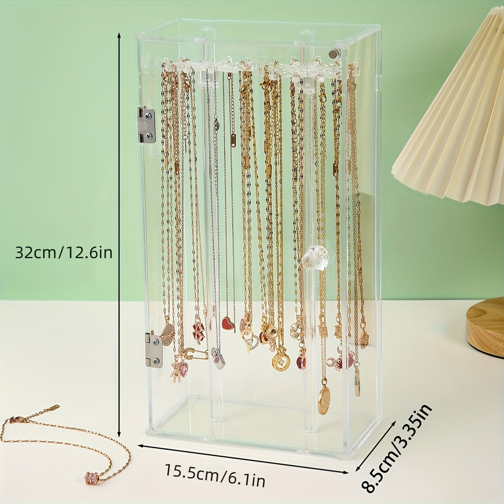 Large Capacity Acrylic Jewelry Organizer Box for Necklaces, Bracelets & Pendants - Transparent Plastic Display Case with Multiple Compartments, Elegant Home Decor Accessory, Home Accessory Organizer | Elegant Display | Visible Compartments, Jewelry