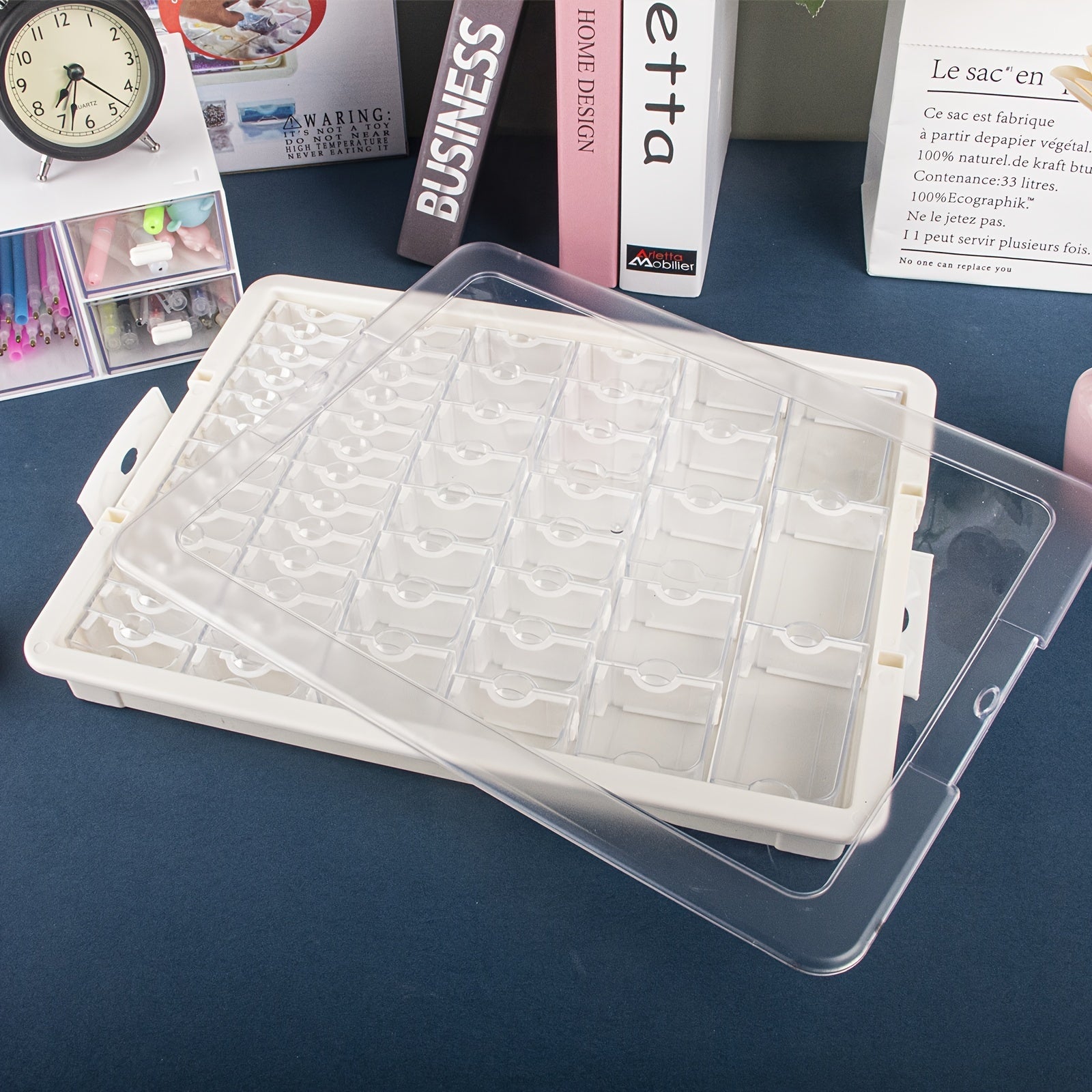 42/50/78 Grid Jewelry Storage Set - Detachable, Stackable, And Portable Plastic Storage Containers, Suitable for Nail Art, Painting, And Jewelry Crafting Organization.