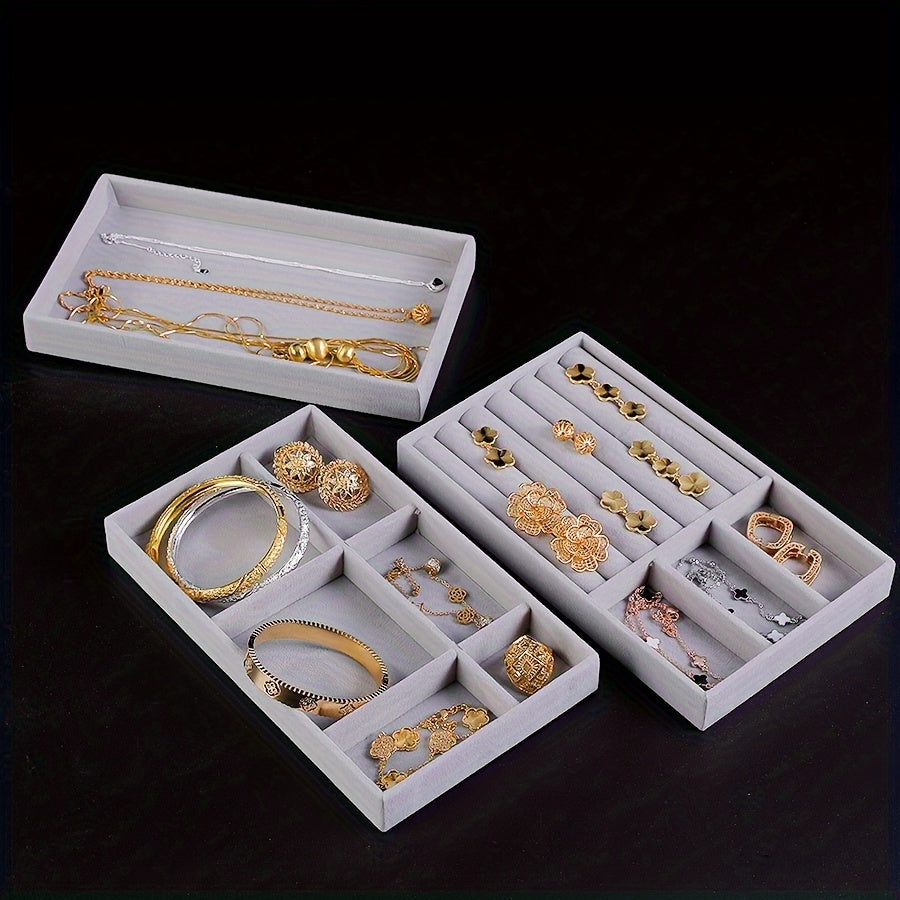 [Stackable Drawer] Velvet Jewelry Storage Sets | 1 set of 10 | Velvet | Stackable | Jewelry Storage, Jewelry Making, Jewelry Display, Packaging Supplies | For Women