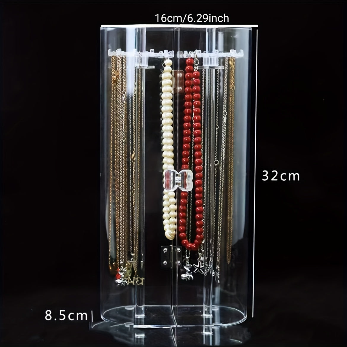 [Transparent Jewelry Rack] 1pc Transparent Jewelry Display Rack | Various Earrings Necklace Bracelet Desktop Storage Box, Dustproof, Large Capacity, Perfect Design for Accessories Storage, Best Gift for Valentine's Day, Christmas, Father's Day