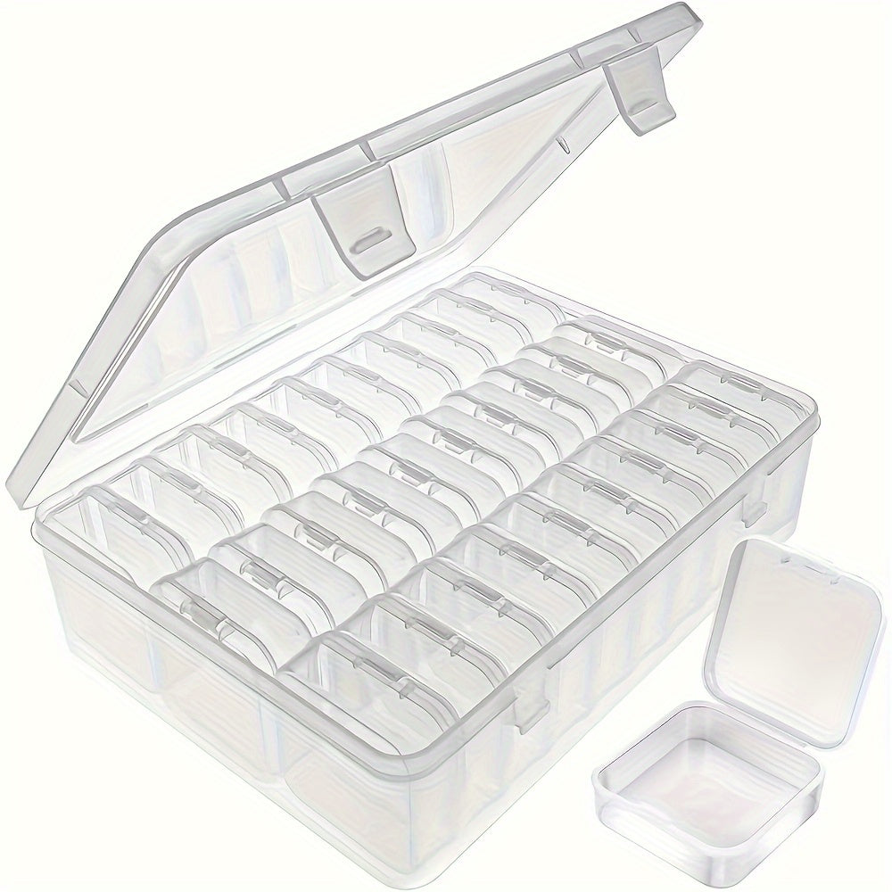 31pcs Classic Style Clear Plastic Storage Boxes with Removable Trays, Durable Tabletop Organizer for Beads, Jewelry, Crafts, Multipurpose Snap Closure Containers, with Ideal Home Organization Gift, Jewelry Boxes, Jewelry Boxes