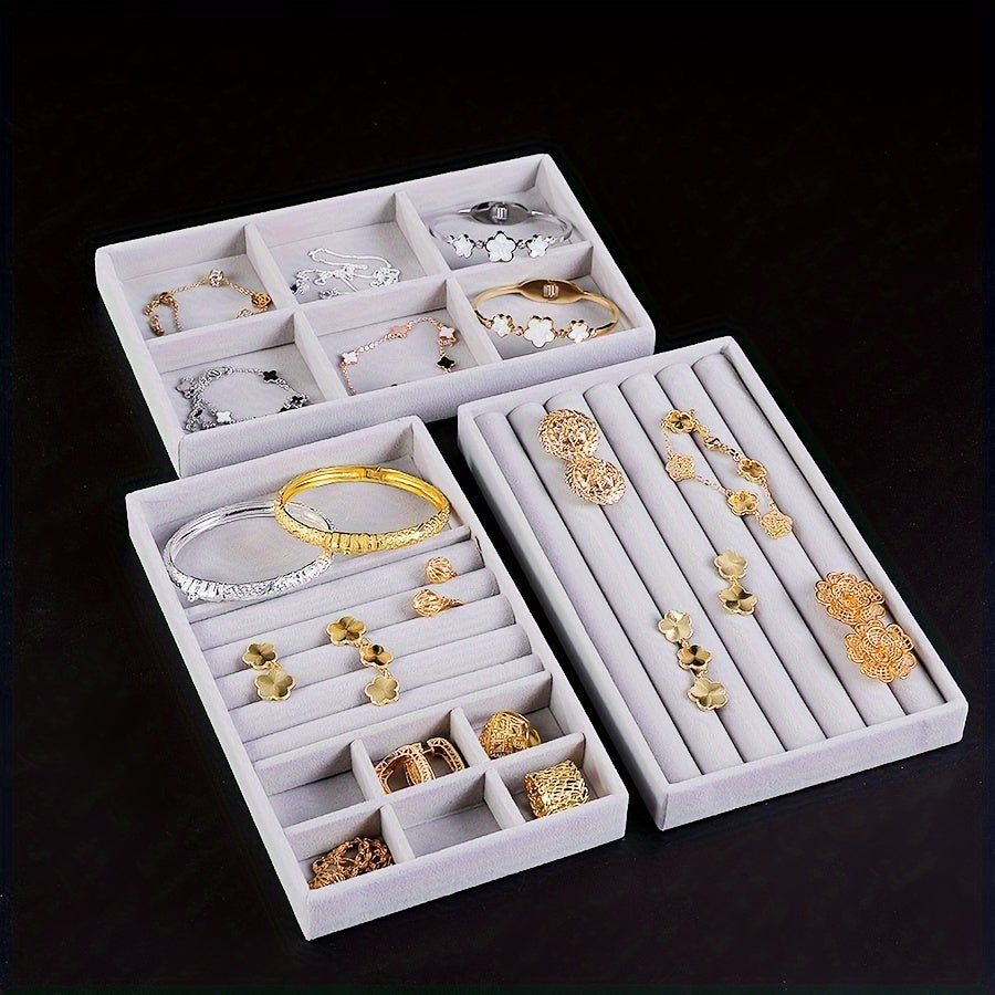 [Stackable Drawer] Velvet Jewelry Storage Sets | 1 set of 10 | Velvet | Stackable | Jewelry Storage, Jewelry Making, Jewelry Display, Packaging Supplies | For Women