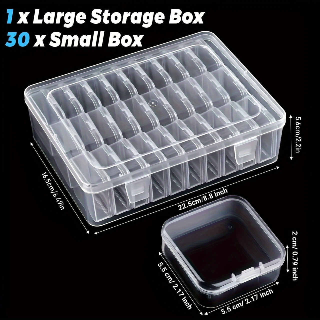31pcs Classic Style Clear Plastic Storage Boxes with Removable Trays, Durable Tabletop Organizer for Beads, Jewelry, Crafts, Multipurpose Snap Closure Containers, with Ideal Home Organization Gift, Jewelry Boxes, Jewelry Boxes