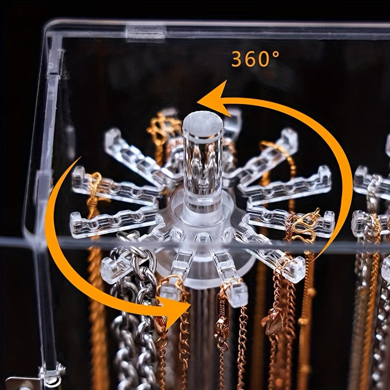 [Transparent Jewelry Rack] 1pc Transparent Jewelry Display Rack | Various Earrings Necklace Bracelet Desktop Storage Box, Dustproof, Large Capacity, Perfect Design for Accessories Storage, Best Gift for Valentine's Day, Christmas, Father's Day