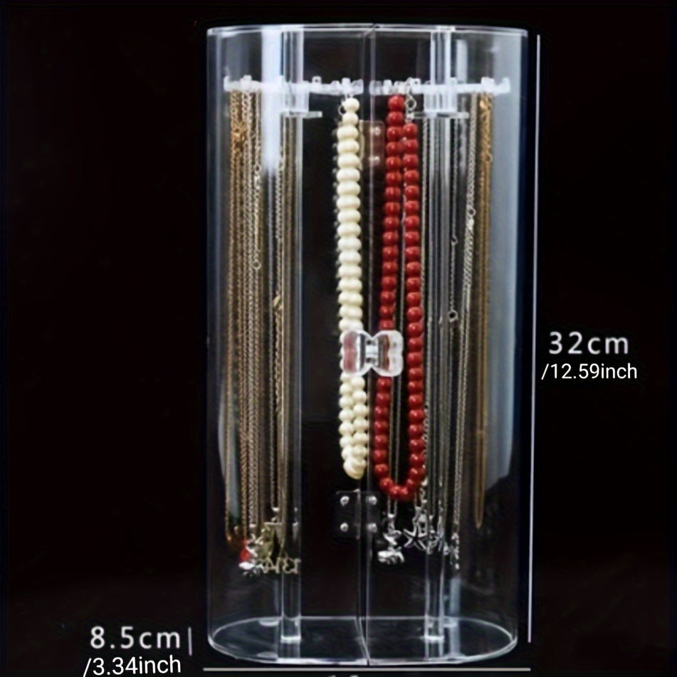 Transparent Necklace, Bracelet, and Earring Display Stand - Dustproof Jewelry Organizer Box for Necklaces, Bracelets, and Earrings. Perfect Storage Solution for Thanksgiving, Father's Day, or Christmas Gifts for Loved Ones