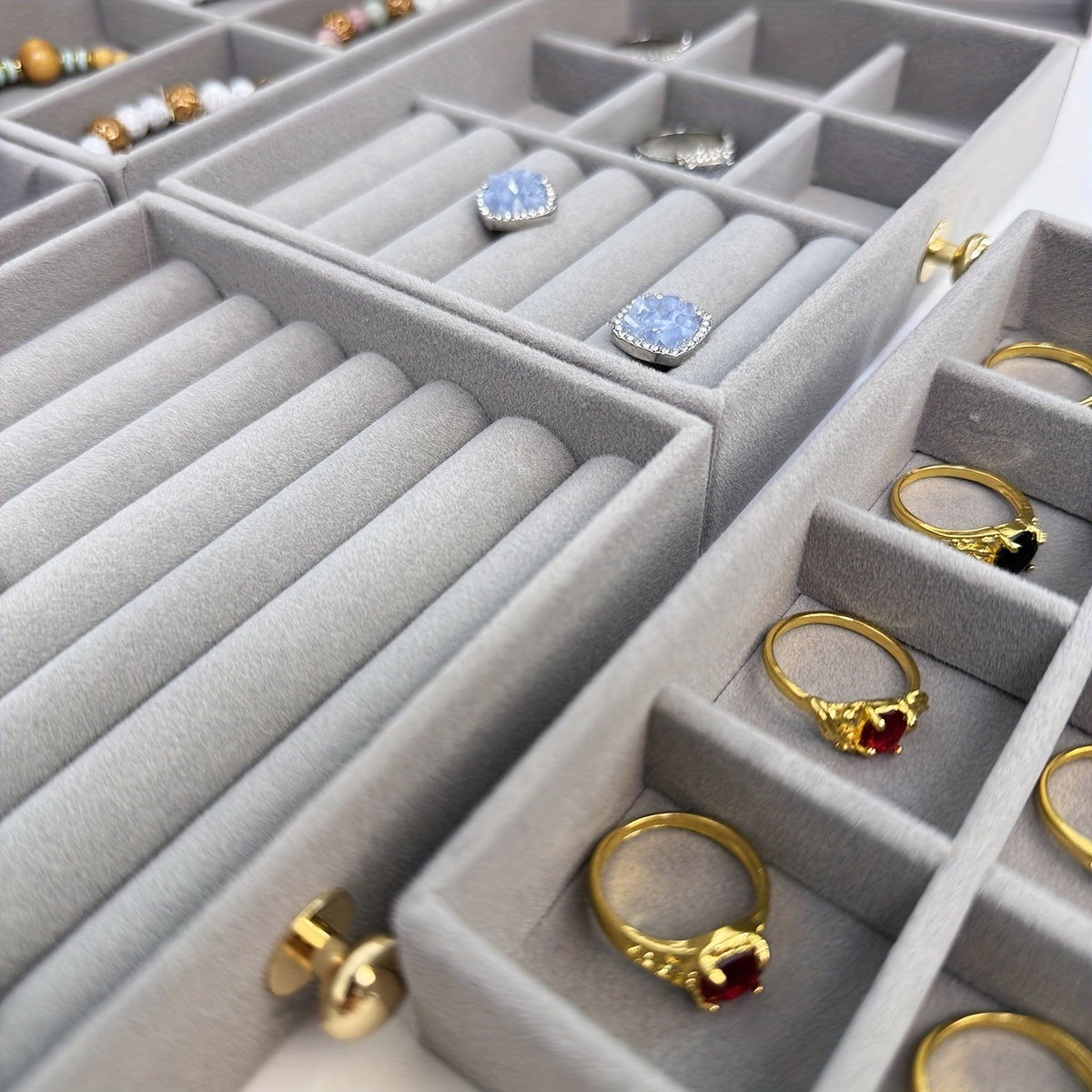 7-Compartment Jewelry Organizer Box - Multi-Layer Plastic Storage with Secure Buckle Closure, Elegant Octagonal Design for Bracelets, Necklaces, Rings & Earrings - Christmas Gift for Women &, Jewelry Gift Box, Jewelry Chests